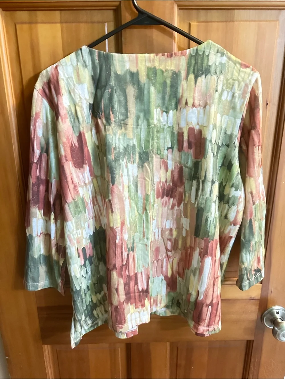 Alfred Dunner Multicolor Brushstroke Tunic Top - Green, Rust, Cream